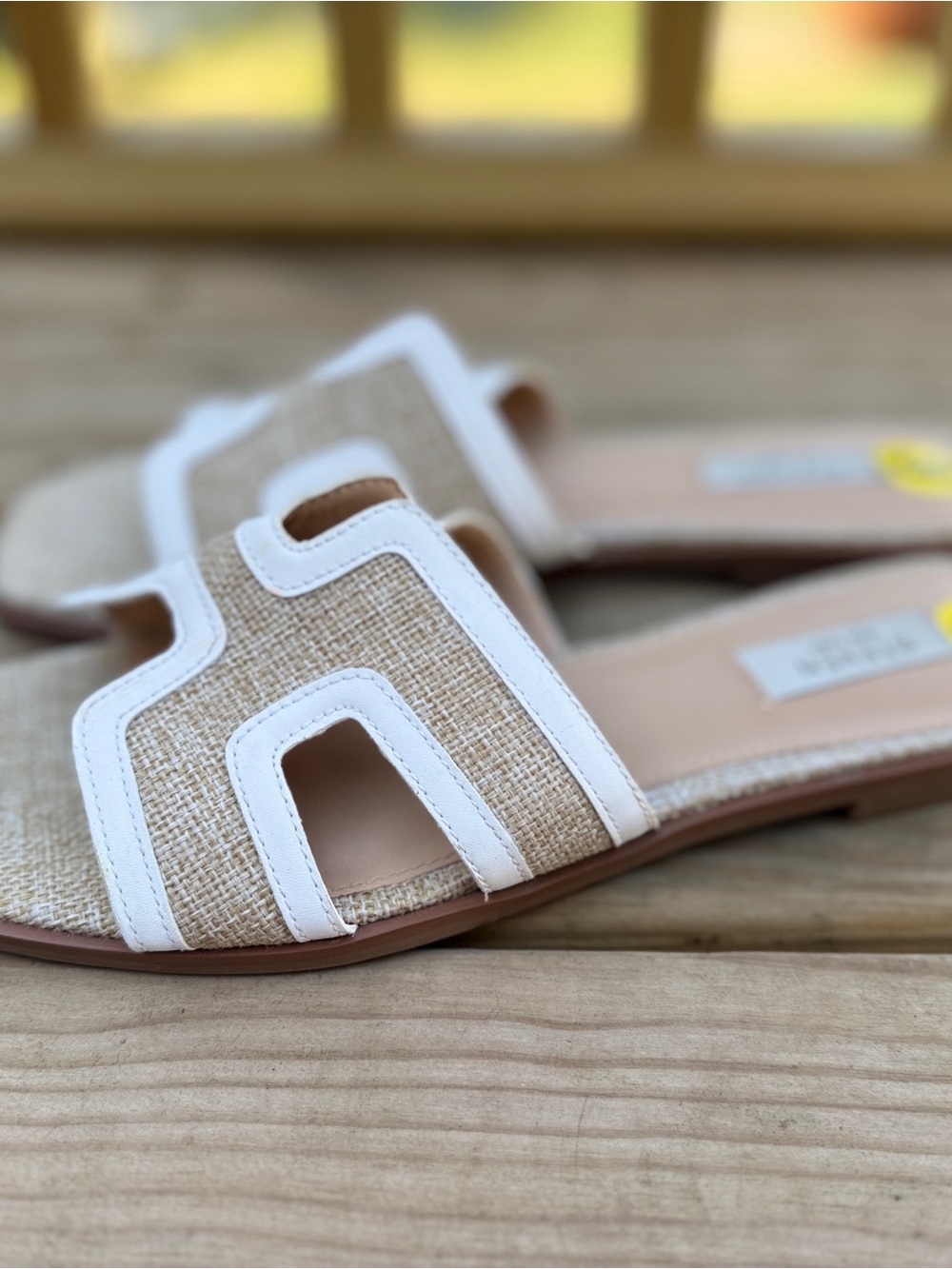 Steve Madden Beige and White Woven Slide Mules - Women’s - Picture 3 of 4
